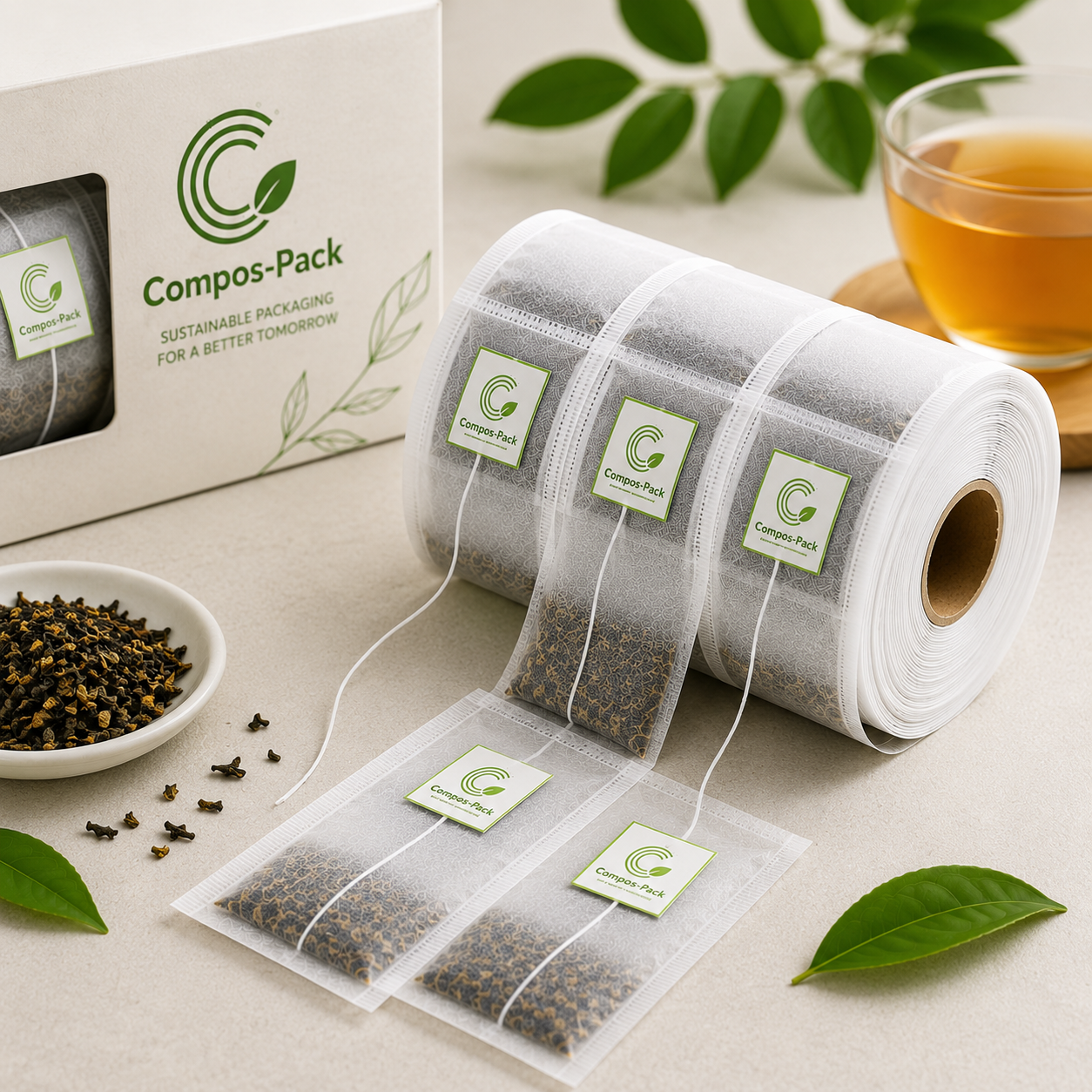 Pre-Tagged Tea Bag Roll