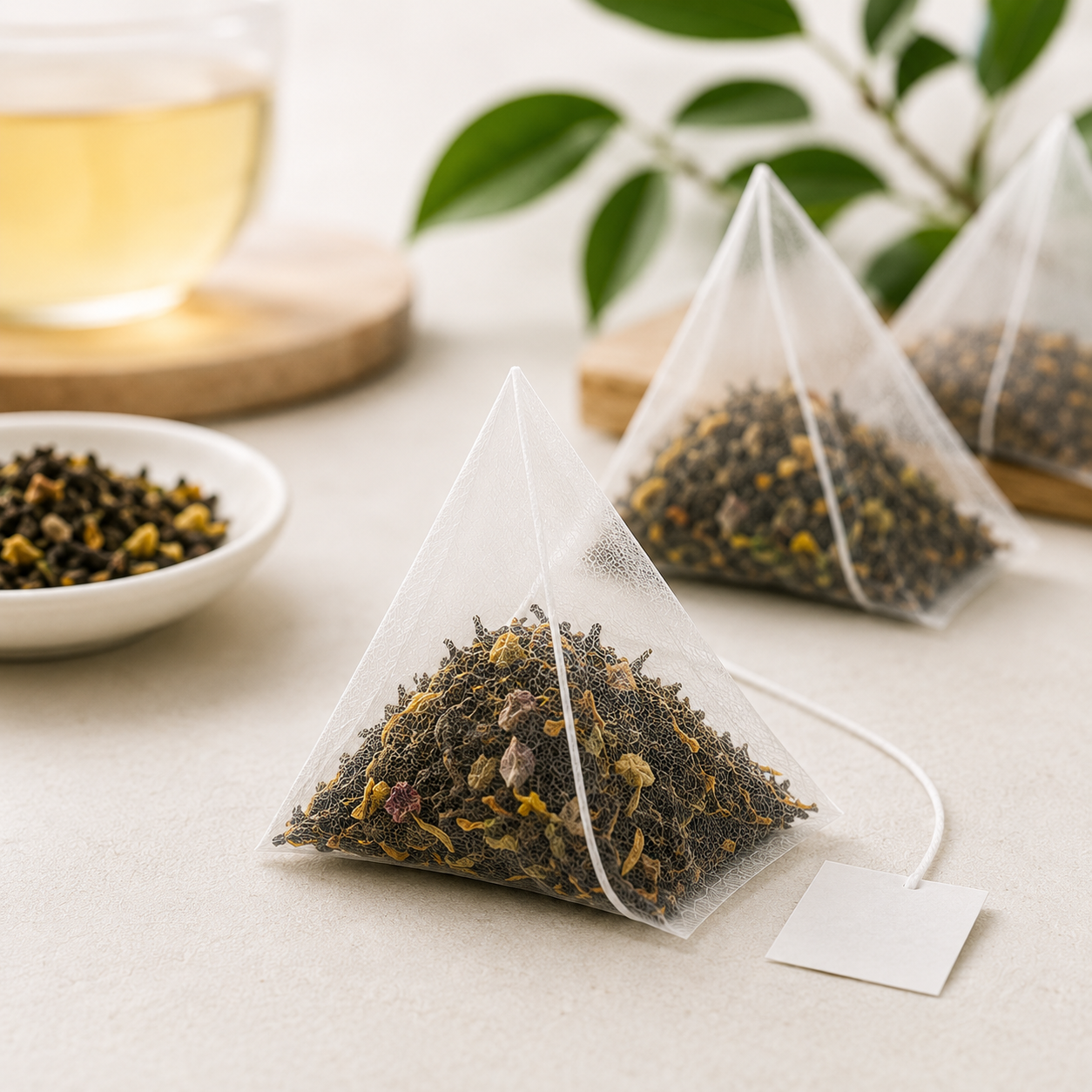 Finished Pyramid Tea Bag